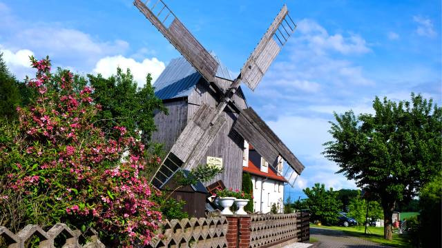 Frontansicht der Mühle in Ebersbach