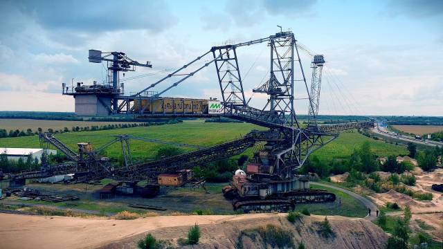 Luftaufnahme Bagger