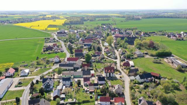 Drohnenaufnahme von dem Ortsteil Ebersbach