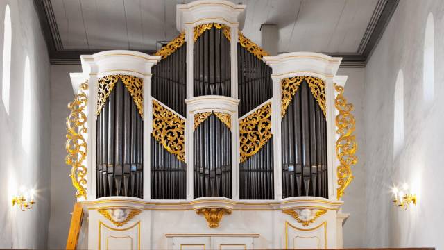 Silbermann-Trampeli-Orgel in der St. Kilianskirche in Bad Lausick
