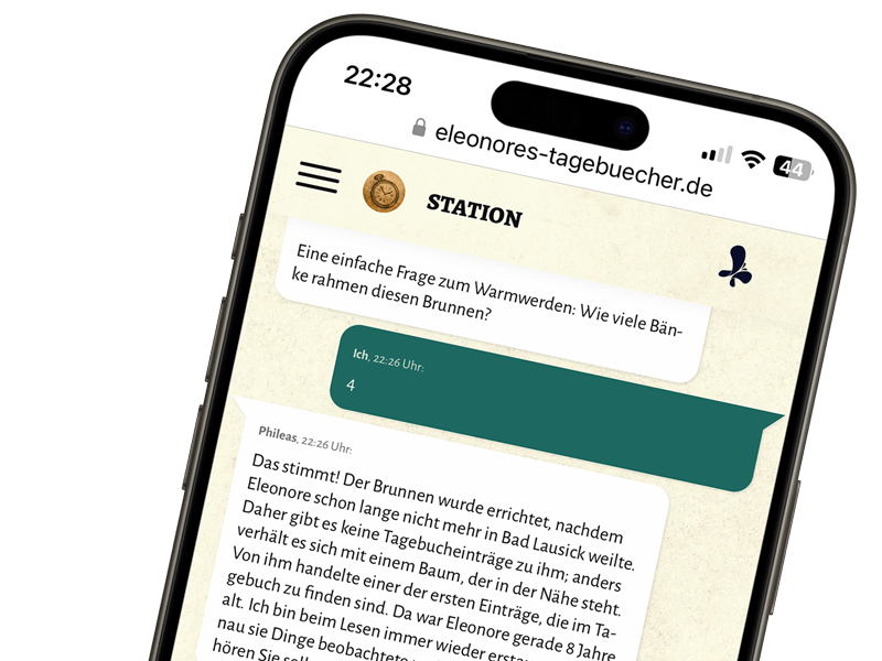 iPhone mit Vorschau der Seite eleonores-tagebuecher.de